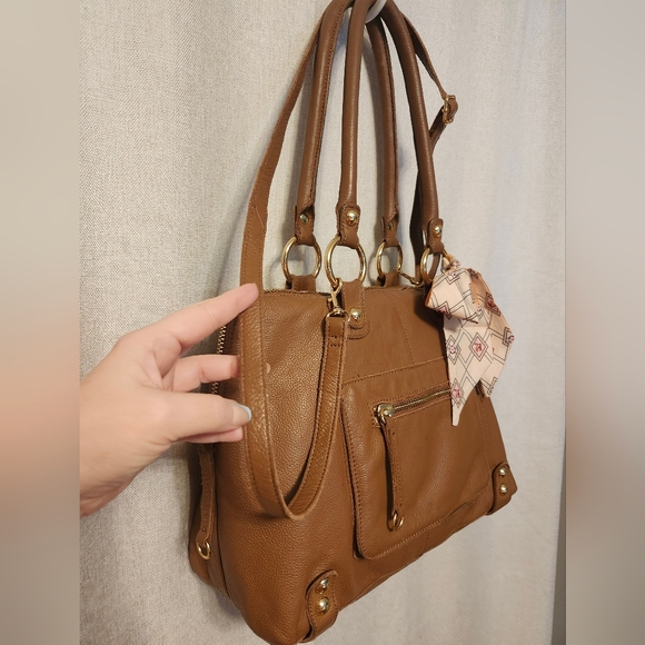 Linea Pelle Dylan Crossbody Tote "Coffee Bean" -Italian Leather-NWOT-$455 RETAIL - Picture 14 of 16